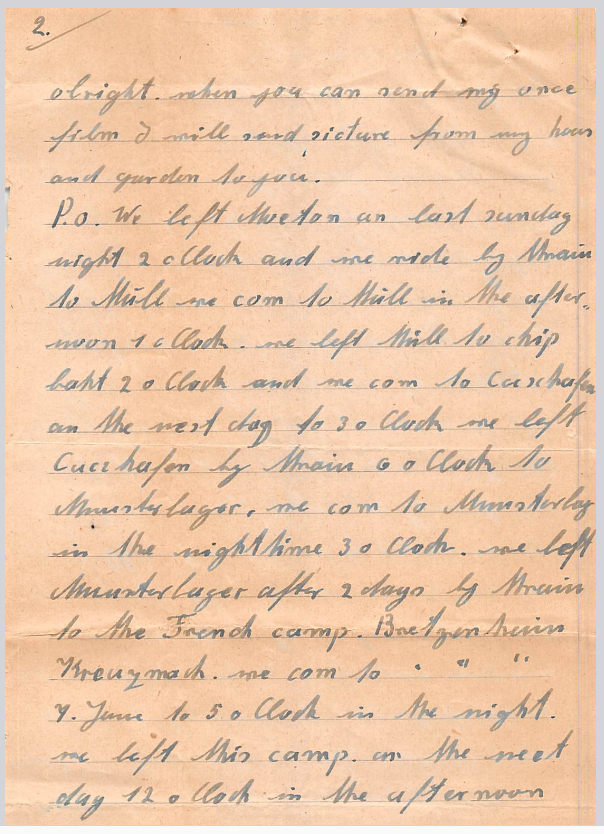 POW letter to Banstead